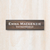 ダークウッドの木目のカスタマイズ可能なオフィスドアの看板 サインプレート (正面)