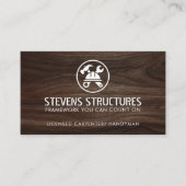 ダークウッドはっきりした建築QRコード契約者 名刺 (正面)