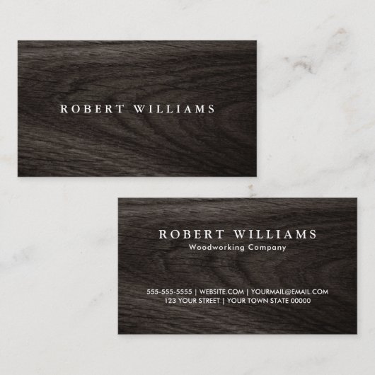 ダークウッドエレガントプロフェッショナル 名刺 (正面/裏面)