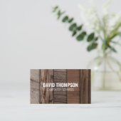 ダークウッドグレインプロフェッショナル大工ウッドワーカー 名刺 (スタンド正面)