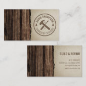 ダークウッドグレインミニマリストプロフェッショナル 名刺 (正面/裏面)