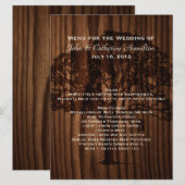 ダークウッドツリーカントリーウェディングテーブルメニュー メニュー (正面/裏面)