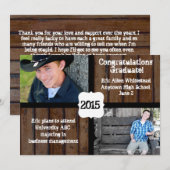 ダークウッドツー写真2015卒業発表 招待状 (正面/裏面)