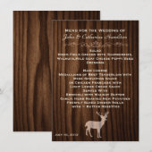 ダークウッドディアカントリー結婚式テーブルメニュー メニュー (正面/裏面)