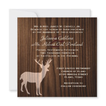 ダークウッドディアワイルドライフ結婚式招待状