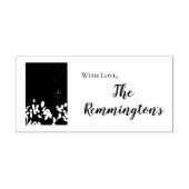 ダークウッドパーソナライズされたステム上のスタンプコットンブランチ ラバースタンプ (インプリント)