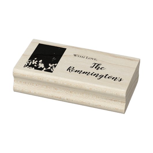 ダークウッドパーソナライズされたステム上のスタンプコットンブランチ ラバースタンプ (スタンプ)