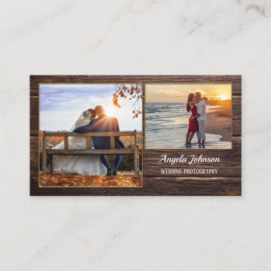 ダークウッドフォトグラファーテンプレート名刺 名刺 (正面)