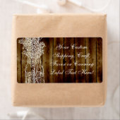 ダークウッドプランク上のメイスンのjarスタンプ ラベル (インサイチュ)