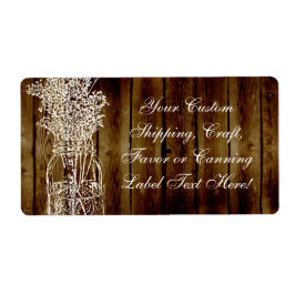 ダークウッドプランク上のメイスンのjarスタンプ ラベル