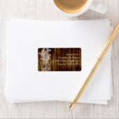 ダークウッドプランク上のメイスンのjarスタンプ ラベル (インサイチュ)