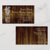 ダークウッドプランク上のメイスンのjarスタンプ 名刺 (正面/裏面)