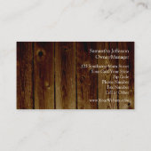 ダークウッドプランク上のメイスンのjarスタンプ 名刺 (裏面)