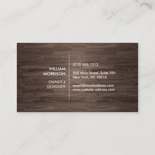 ダークウッドモダンにアーキテクチャブロックロゴII 名刺 (裏面)