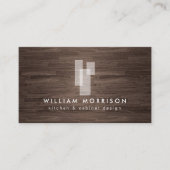 ダークウッドモダンにアーキテクチャブロックロゴII 名刺 (正面)