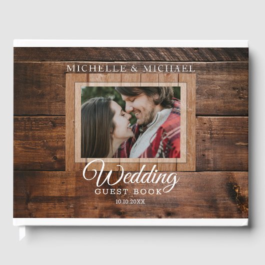 ダークウッドヴィンテージ結婚式の写真 ゲストブック (正面)