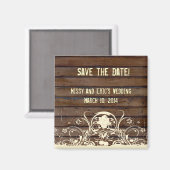 ダークウッド日付マグネットを保存 マグネット (正面/裏面)