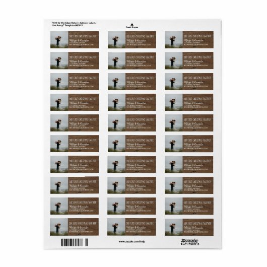 ダークウッド私たちの初めてのクリスマスの写真 ラベル (フルシート)