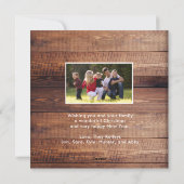 ダークウッド素朴スクエアクリスマスフォトカード シーズンカード (裏面)