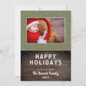 ダークウッド素朴ホリデーズフォトカード (正面)