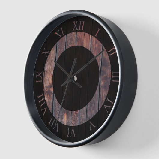 ダークウッド見たローマ数字の美しさ 壁時計 (傾斜)