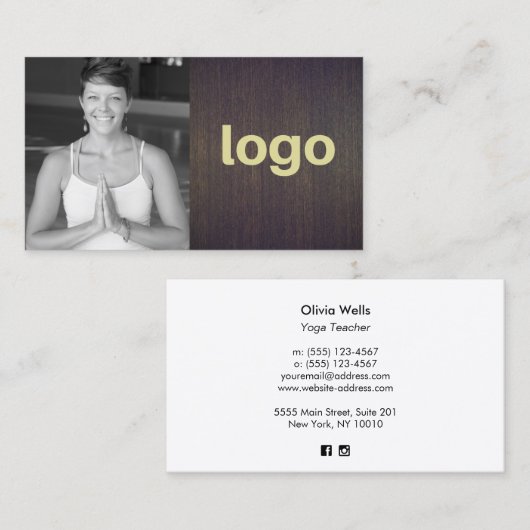 ダークウッド追加ロゴのフォトカード 名刺 (正面/裏面)