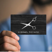 ダークウッド鋼シザー美容師プロフェッショナル 名刺