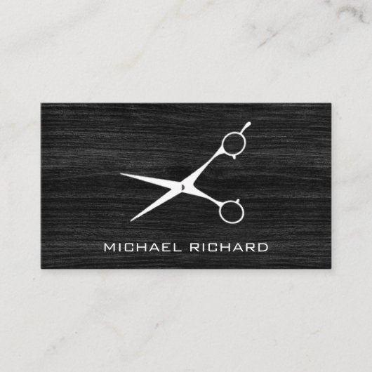 ダークウッド鋼シザー美容師プロフェッショナル 名刺 (正面)