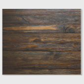 ダークウッド ウエスタン ナチュラル スタイル ラッピングペーパー (フラット)