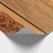 ダークウッド トゥールドレザー ウエスタン ナチュラル スタイル ラッピングペーパー (角)