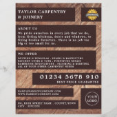 ダークウッド、大工、大工広告の チラシ (正面)