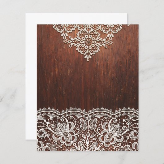 ダークウッド&手の込んだホワイトレーススクラップブック紙 (正面/裏面)