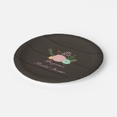 ダークウッド&素朴フローラシック紙プレート ペーパープレート (アングル)