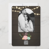 ダークウッド&素朴フローラブライダルシャワー招待 招待状 (裏面)