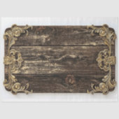 ダークウッド、金ゴールドスクロール装飾AN4デコパージュ 薄葉紙 (正面)