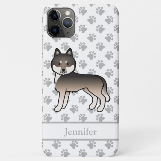 ダークウルフグレー シベリアンハスキー カートゥーン 犬 名前 Case-Mate iPhoneケース (裏面)