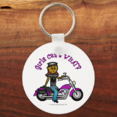 ダークウーマンバイクもしくは自転車に乗る人 キーホルダー (正面)