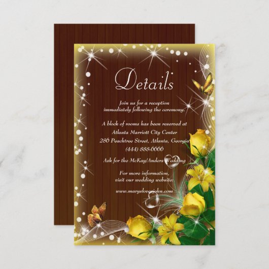 ダークウ素朴ィードイエローフローラ結婚ズ詳細 エンクロージャーカード (正面/裏面)