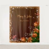 ダークウ素朴ィードオレンジフローラ結婚の背景 タペストリー (正面)