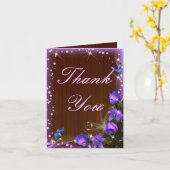 ダークウ素朴ィードパープルフローラサンキューカード カード (黄色い花)