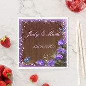 ダークウ素朴ィードパープルフローラバタフライ結婚ズ スタンダードランチョンナプキン (インサイチュ)