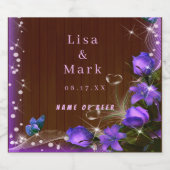 ダークウ素朴ィードパープルフローラバタフライ結婚ズ ビールラベル (シングルラベル)