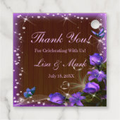 ダークウ素朴ィードパープルフローラバタフライ結婚ズ フェイバータグ (裏面)