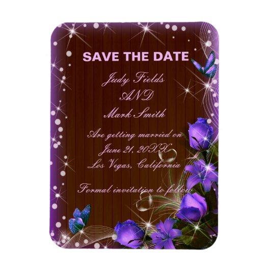 ダークウ素朴ィードパープルフローラ保存日 マグネット (縦)