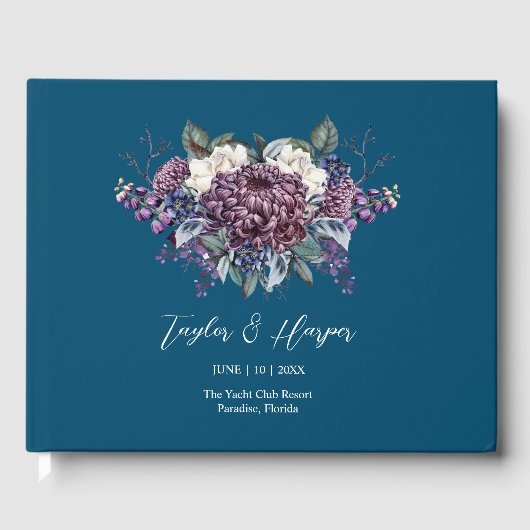 ダークエスティ結婚ゴシックの花束 ゲストブック (正面)