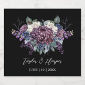 ダークエスティ結婚ゴシックの花束 スパークリングワインラベル (シングルラベル)