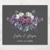 ダークエスティ結婚ゴシックの花束 スパークリングワインラベル (シングルラベル)