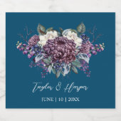 ダークエスティ結婚ゴシックの花束 スパークリングワインラベル (シングルラベル)