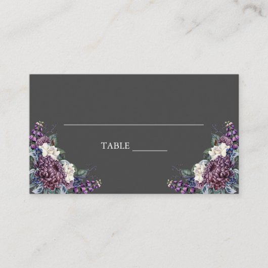 ダークエスティ結婚ゴシックの花束 プレイスカード (正面)