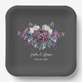 ダークエスティ結婚ゴシックの花束 ペーパープレート (正面)